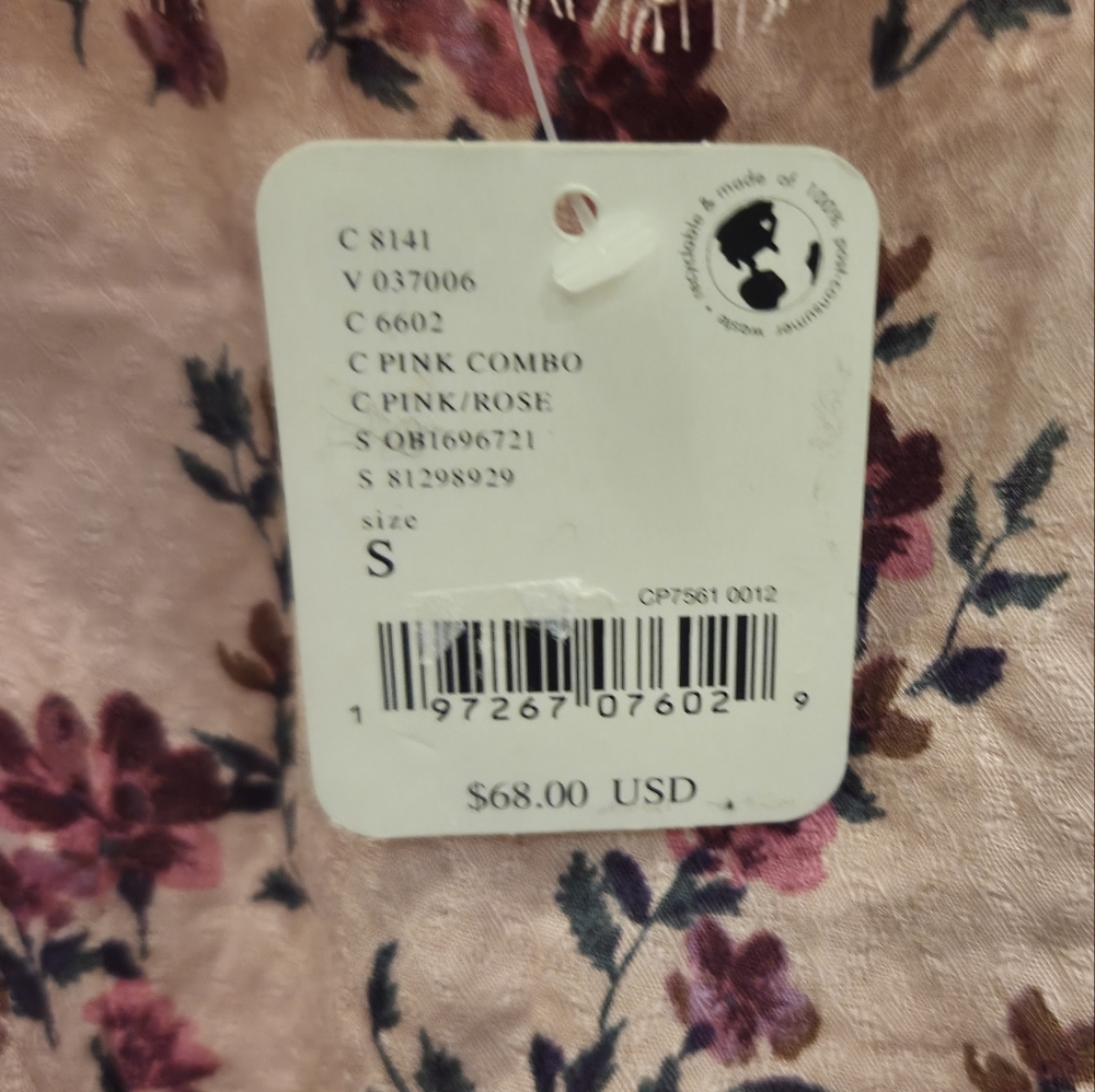 Free People Intimately "Take It Away" Pink Floral Ruffled Tie Front Bodysuit - Picture 2 of 14